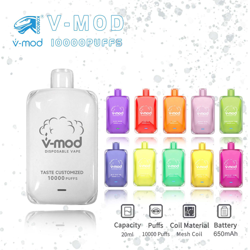 

Disposable Vapes 10k Puffs Komodo V-mod 10000 Puffs Prefilled Mega Pod Mesh Coil Free to USA EU