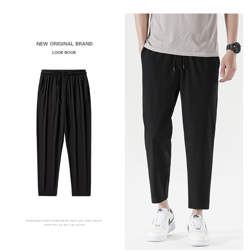 

Men's Pants Korean Fashion Spring And Autumn Summer Men'S Casual Sports Trousers Versatile Handsome Loose M-8Xl126Kg 9-Point 221114, Grey 1568