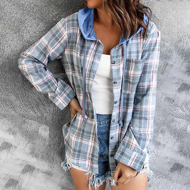 

Women's Blouses Plaid Hooded Fleece Shirts For Women 2022 Style Luxury Spring Autumn Winter Hip Hop Streetwear Blouse Clothes, Lc8511767 1
