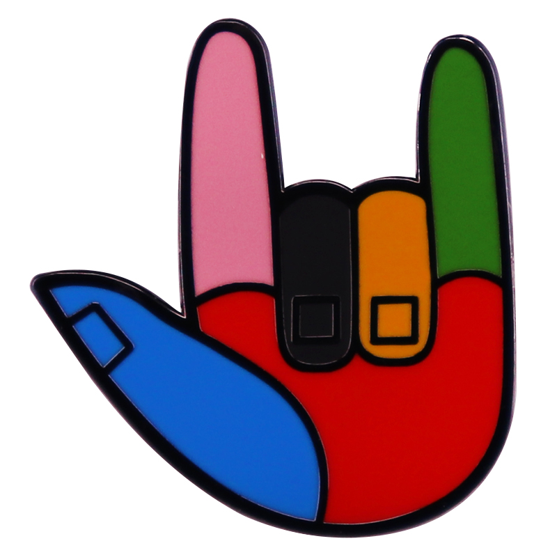 

ILY ASL Sign Language Enamel Pin Brooch Badge Backpack Collar Pins Hat Jewelry Accessories I Love You, As picture