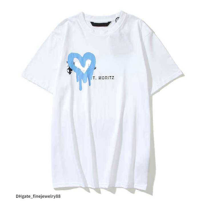 

Men's T shirts Tshirt Palm Palmangel Spray Painted Alphabet Highs Quality Printed Round Neck Short Sleeve Loose Casual Men's and Women's T-shirts Trend v6
