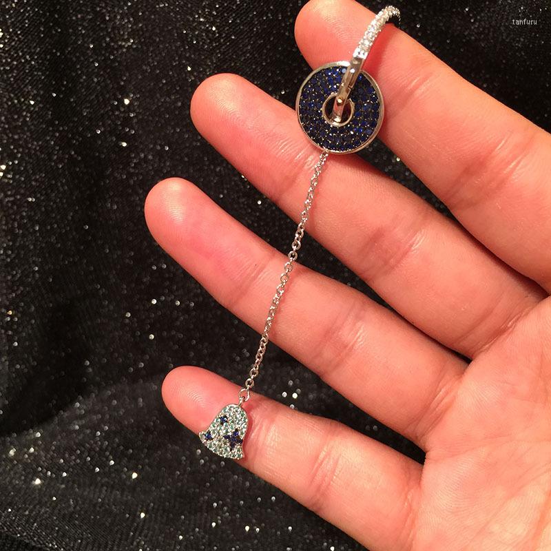 

Dangle Earrings Korean Fashion Women Earring Fully-Jewelled Aros With Long Tassel Bell Ornament Pendant For Girl Gift Vintage Jewelry