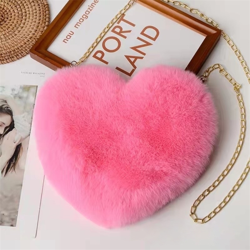 

Evening Bags Fashion Womens Heart Shaped Handbags Cute Kawaii Faux Fur Crossbody Wallet Purse Plush Chain Shoulder Bag Lady Handbag 221114, Purple
