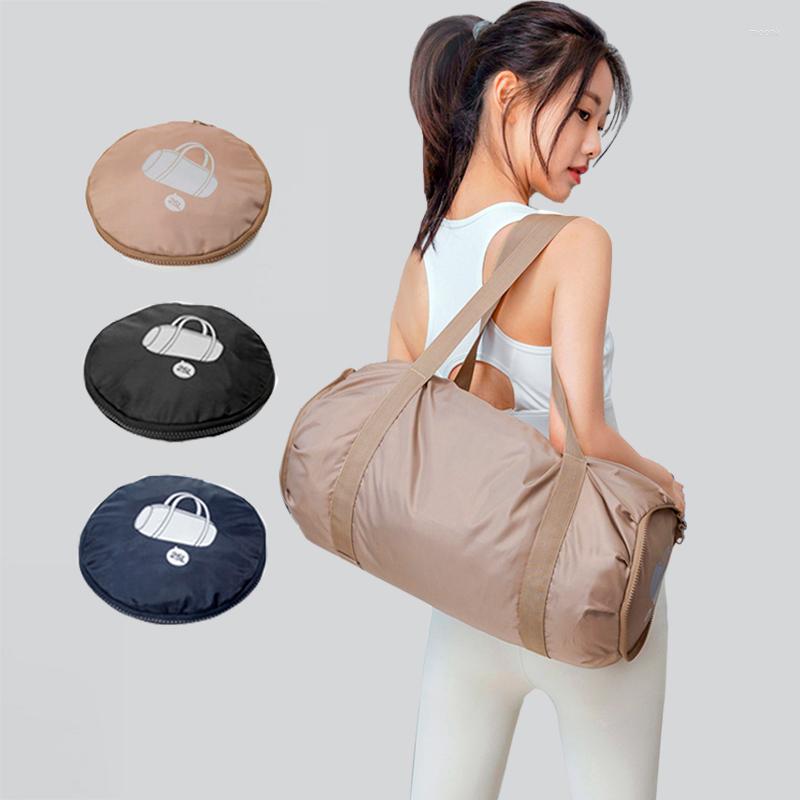 

Outdoor Bags Lightweight Folding Sports Fitness Bag Gym Yoga Handbag Portable Travel Luggage Badminton Large Weekend Messenger Women, Khaki