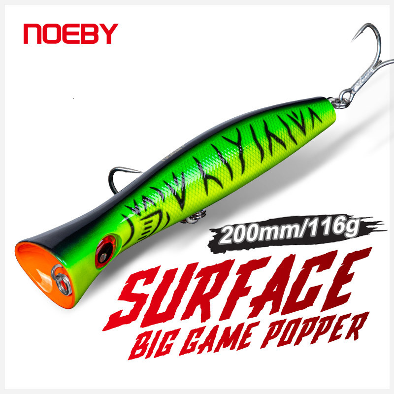 

Baits Lures Noeby Big Game Popper Fishing 200mm 116g Topwater Wobbler Artificial Hard Bait Tackle for Sea GT Tuna 221111