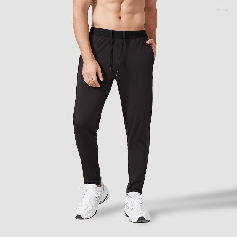 

Men' Pants Knitted Sweatpants Men Straight High Elastic Multi-Pocket Fitness Training Trousers Wide Waist Running Tracks, Black