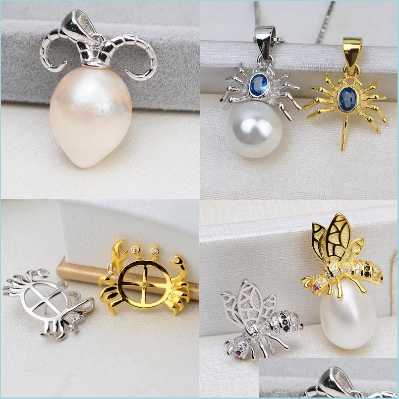 

Jewelry Settings Baroque Pearl Necklace Settings S925 Sier Pendant Animal For Women Fashion Jewelry With Chain Wedding Gift Drop Deli Dhvqy