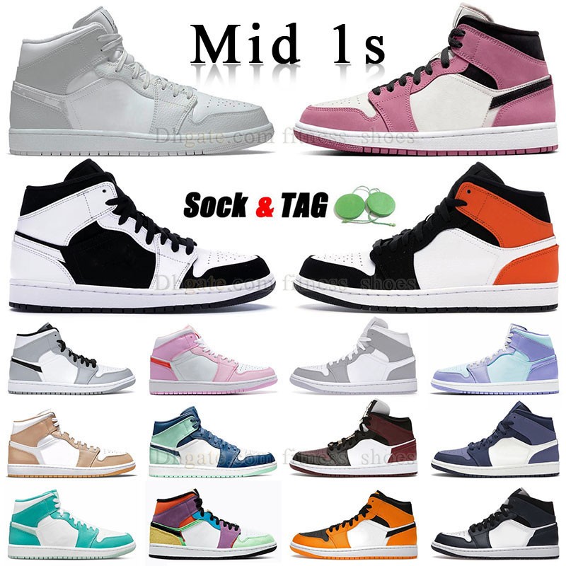 

Fashion jumpman 1 mid camo grey basketball shoes authentic 1s mids Apricot Orange Tan Gum Shattered Backboard Mid Split Black and White Berry Pink Sneaker J1 Trainer, M30 36-46 mid university blue grey