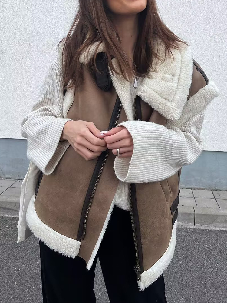 

Women' Vests Women Vests Autumn Winter Fashion Fur in One Waistcoat Vintage Sleeveless Female Vest Coat Chic Tops 221114, As picture