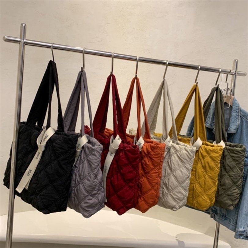 

Evening Bags Large Capacity Womens Handbag Shoulder Autumn Winter Casual Nylon Zipper Shopping School Ladies Party Tote 221114, Yellow