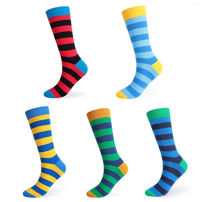 

Men's Socks Colorful High Quality Fashion Cotton Color Casual Long Striped Deodorant Tall Large Size