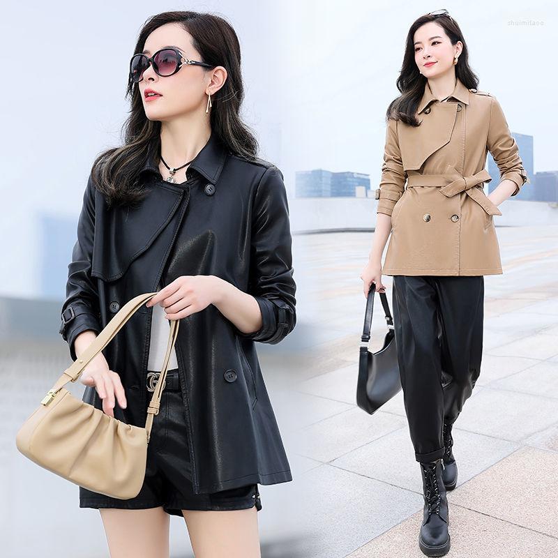 

Women's Leather Winter Jacket Women Faux Warm Casual Fashion Women's PU Female Thick Mujer Coat L23, Black