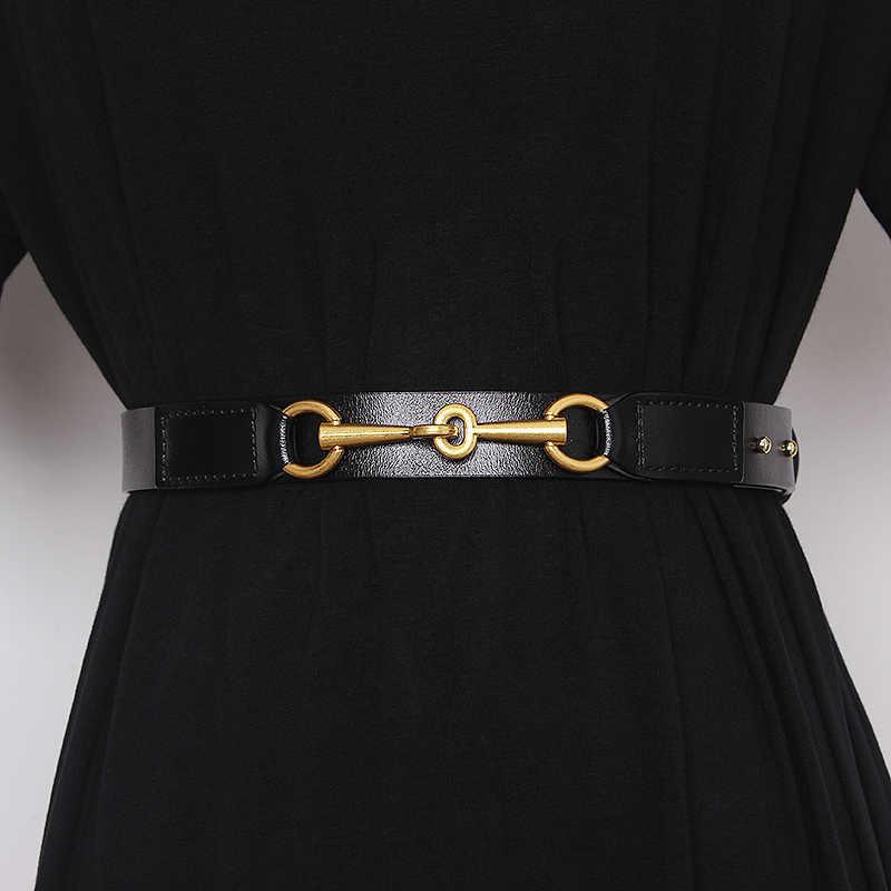 

Simple Design Plain Real Cow Leather Belt Women Waistband Fashion All Match Jean Pant Dress Belt Genuine Leather Waist Belt 2021 Q0625 OBm, Black