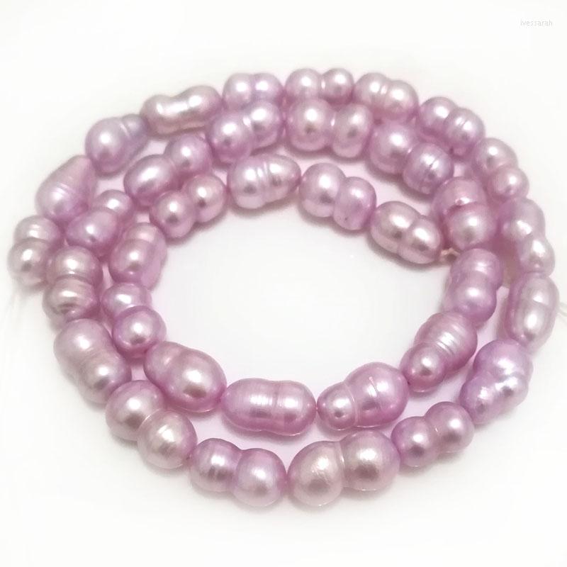 

Choker 16 Inches 9-10mm Lilac Freshwater Baroque Peanut Shaped Natural Pearl Loose Strand