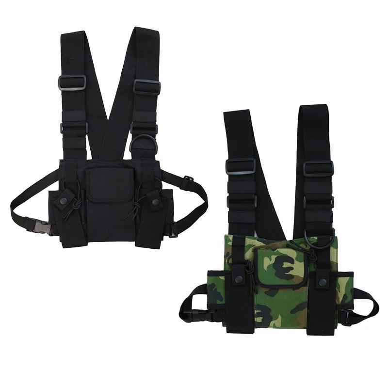 

Belts Multifunctional Chest Bag Tide Brand Vest Backpack Men Women Hip-hop Tactica Strap Bracket Radio Shoulder Holster llT, Black