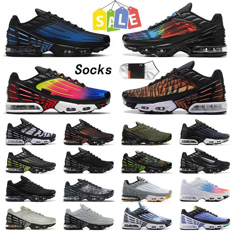 

Tn Plus 3 OG Running Shoes For Womens Mens Olive Green Bone Black Rainbow With Red Symbol Laser Blue Tiger Purple Grey Hyper Blue Sneakers Trainers Size 12, B31 black red 39-46
