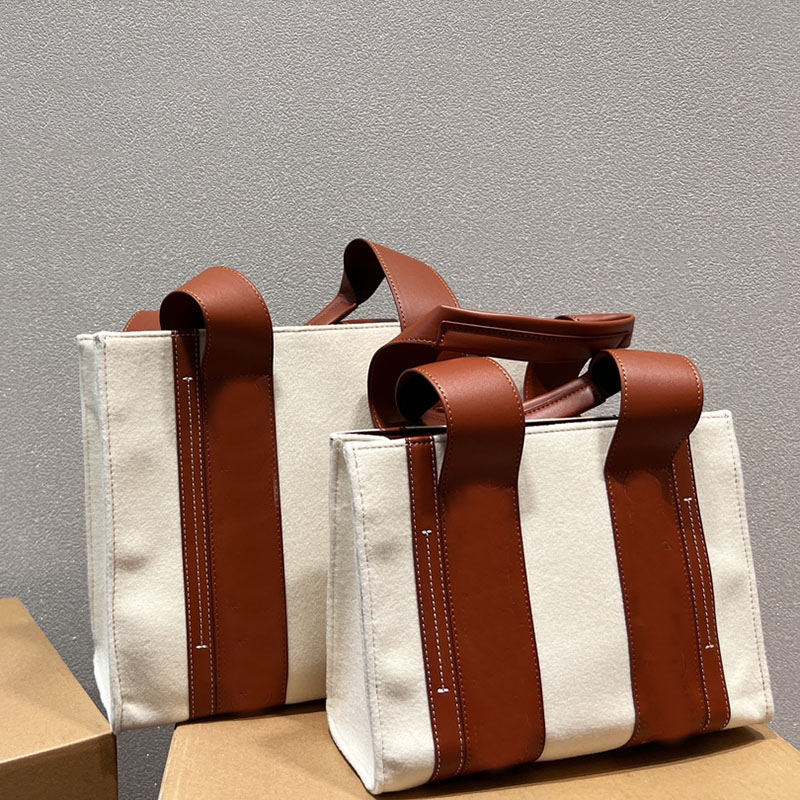 

26/34cm Woody Totes Bags Women Felt Handbags Woman Canvas Crossbody Shoulder Bags Shopping Bag Leather Beach Tote Large Capacity Classic Lettering Pouch Gold Hardwa