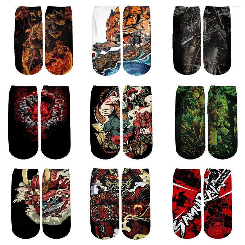 

Men's Socks Oni Mask Tattoo/Geisha Tattoo/Samurai Tattoo 3d Printed Men For Women Funny Fashion Summer Spring Ankle