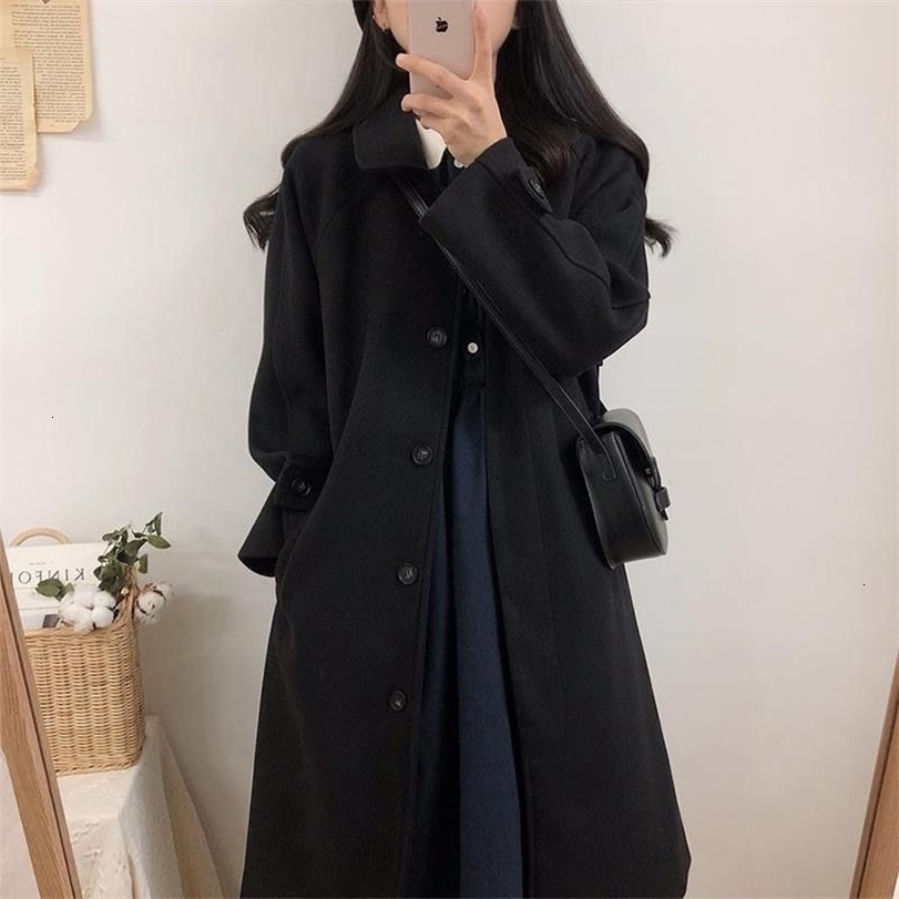 

Womens Wool Blends Women Coats Long Elegant Single Breasted Female Leisure Slim Autumn Outwear High Quality Overcoats Black Allmatch 221113, Kq