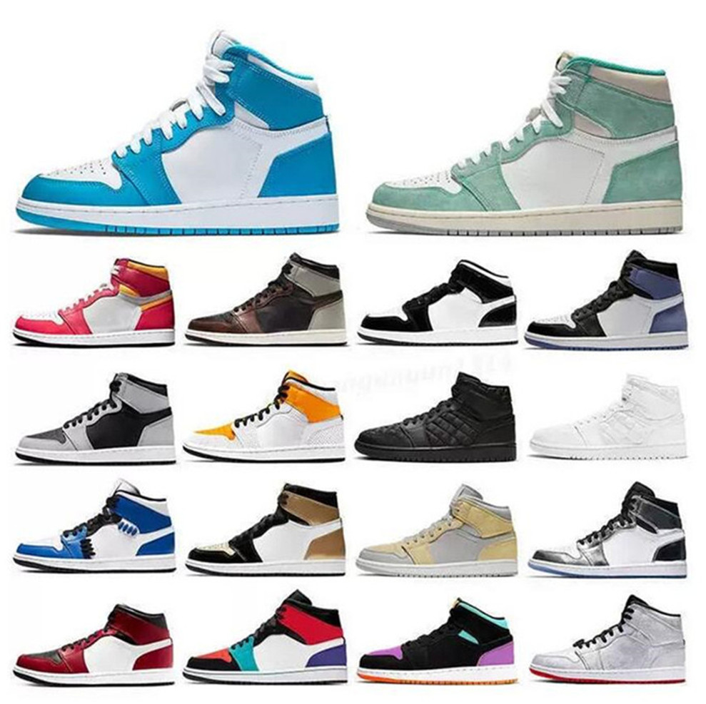

2023 Basketball Shoes Trainers Sports Sneakers University Blue Dark 1 1S Mens Bred Patent Mocha Chicago Reimagined Starfish Bordeaux Shadow size 36-44, Green