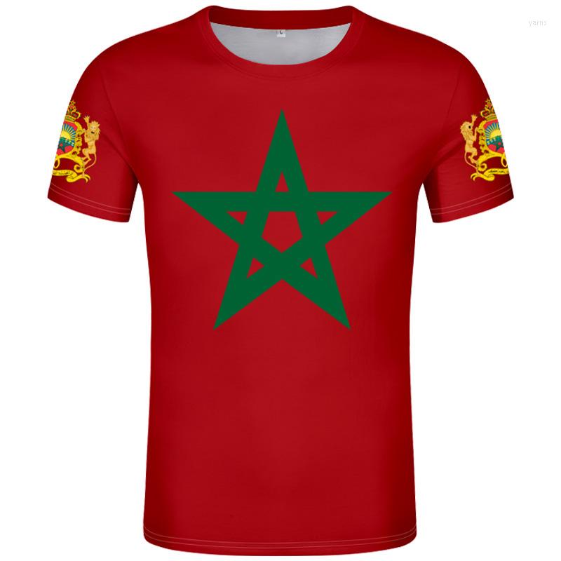 

Men's T Shirts Morocco T-shirt National Team Quick-drying Free Custom Arabic Country Text Print Po Sportswear Fashion, Style 11