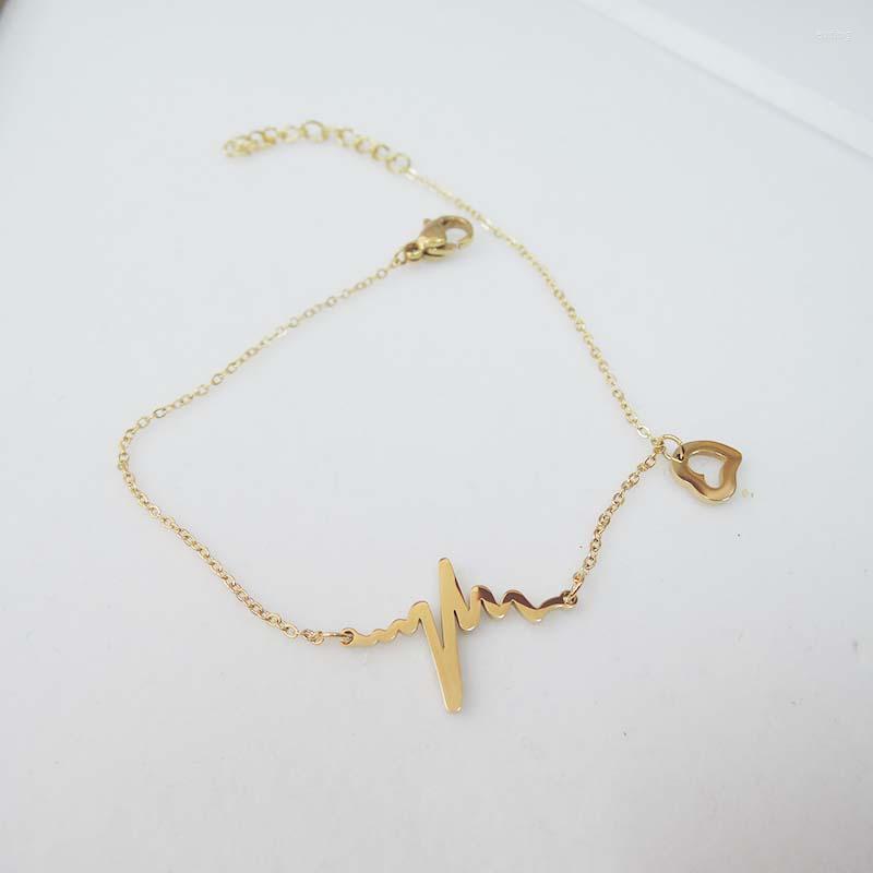 

Link Bracelets High Quality Top Fashion Bracelet Made Of Stainless Steel -anti-allerge I Love You Shape -silver And Gold Color