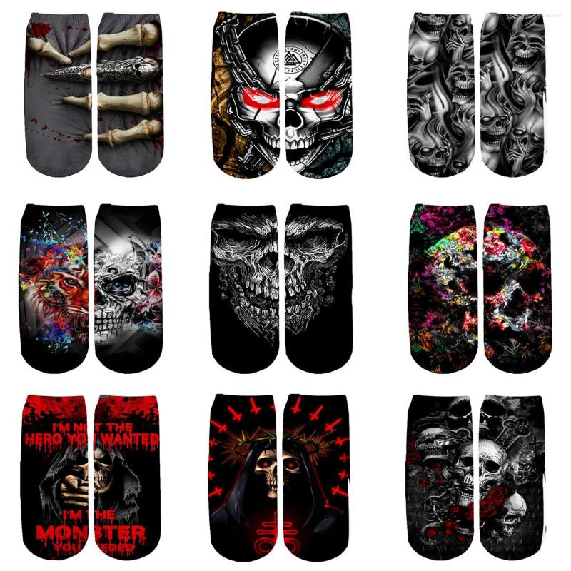 

Men's Socks Skulls On The Roses/Tiger And Skull/Viking Skull 3d Printed Men For Women Funny Fashion Summer Spring Ankle