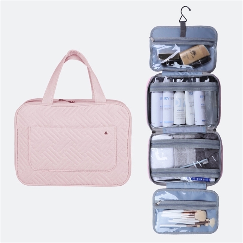 

Cosmetic Bags Cases Portable Travel Storage for Women Toiletry Underwear Organizer Waterproof Large Makeup Suitcase Make Up 221114, Sky blue style 2