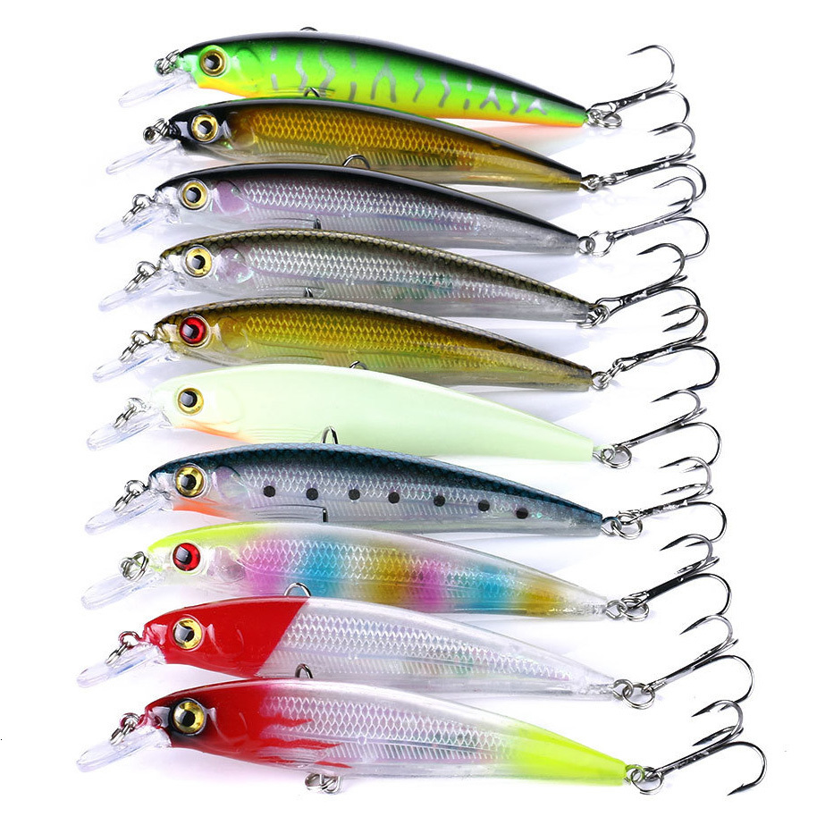 

Baits Lures 10PCSLot Minnow Fishing Lure Hook 11cm 13.6g Hard Bait Floating Tackle Artificial Wobblers 3D Eyes Crankbait Swimbait Jerkbait 221111