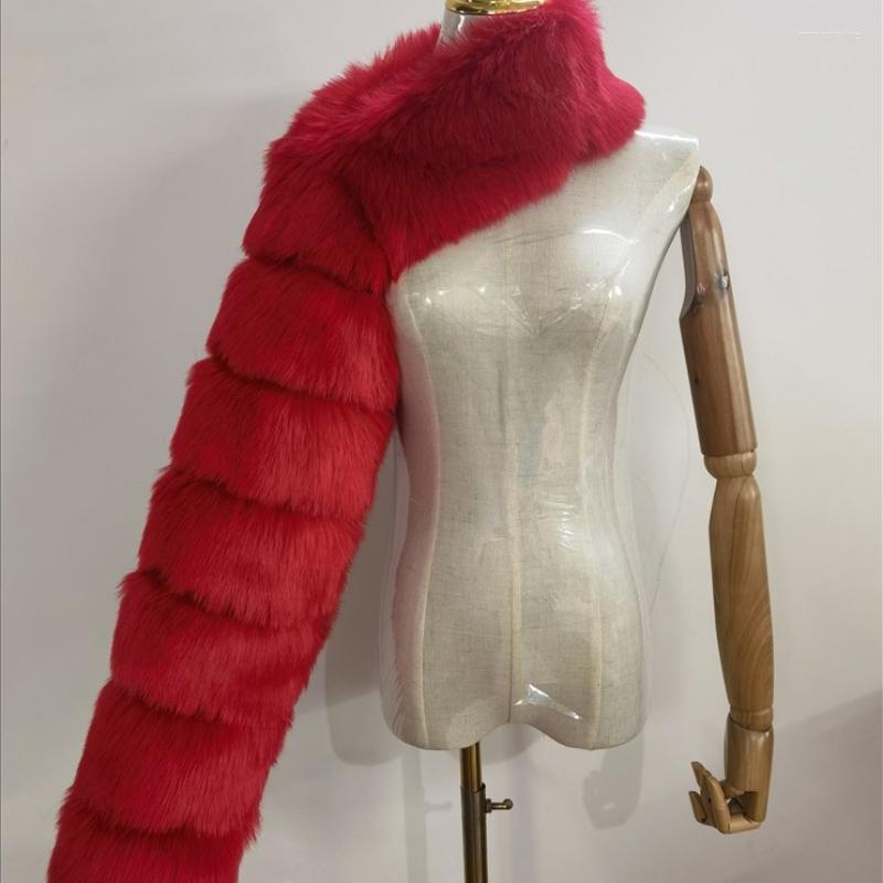 

Women's Fur ICCLEK Coat Shawl Women's Imitation Long Sleeve, Orange