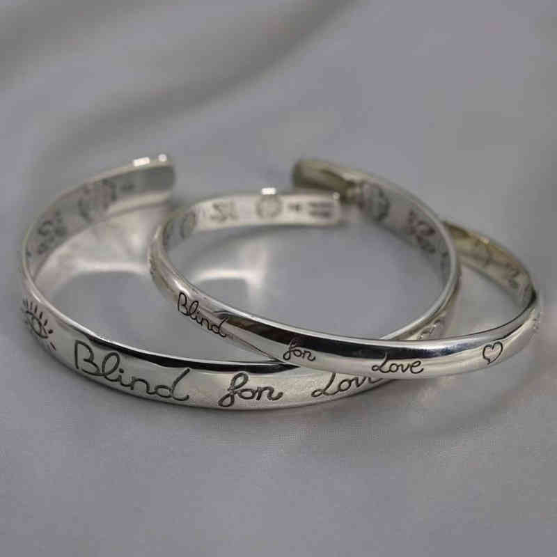 

Gujia Shuang g925 sterling silver fearless bracelet men and women's opening flowers birds enamel lovers