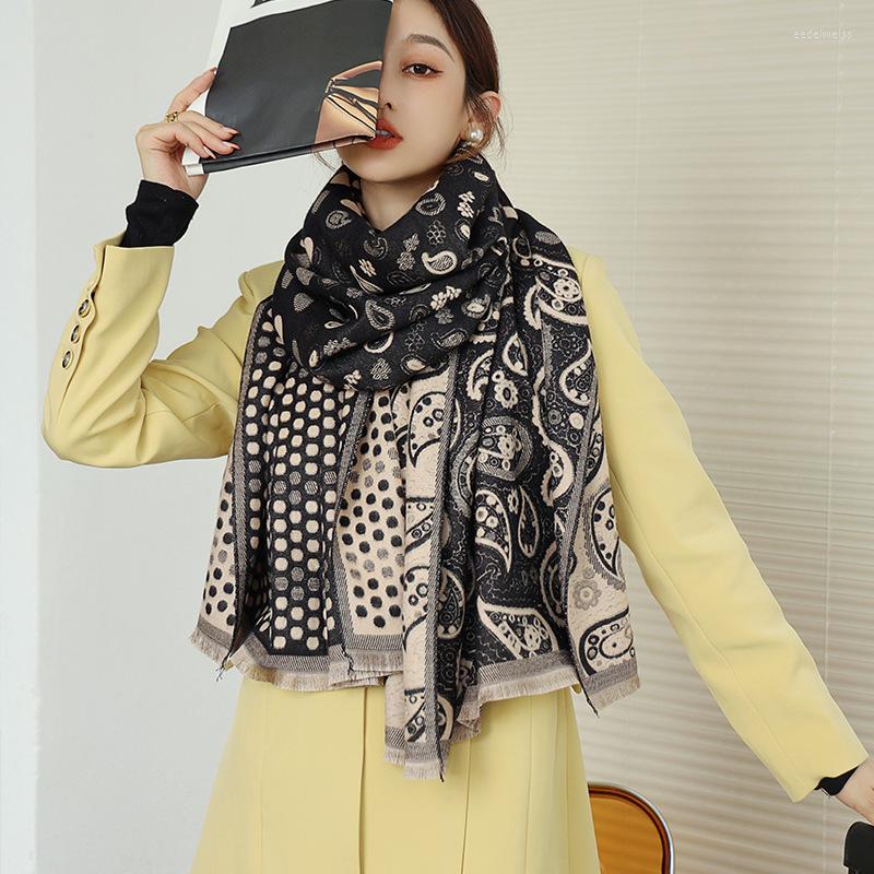 

Scarves Dot Cashmere Two-Sided Autumn Dustproof Beach Towel 190X65CM Sunscreen Bandanna Winter Lattice Travel Shawls
