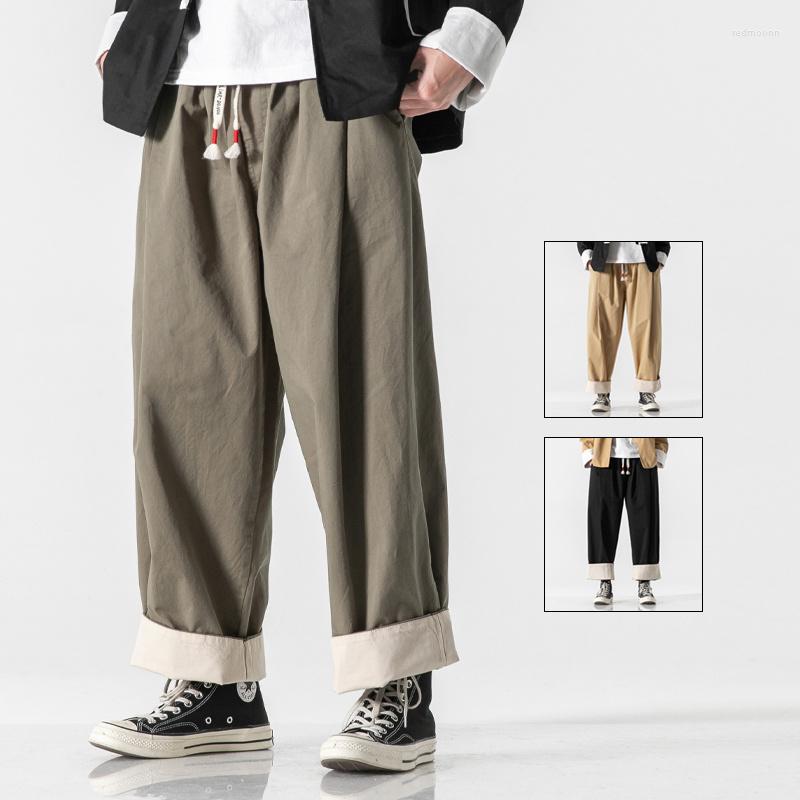 

Men' Pants 2022 Chinese Style Spring Autumn Plus Size Cargo Japanese Retro Straight Men Clothing Harajuku Casual Trousers Male, Black
