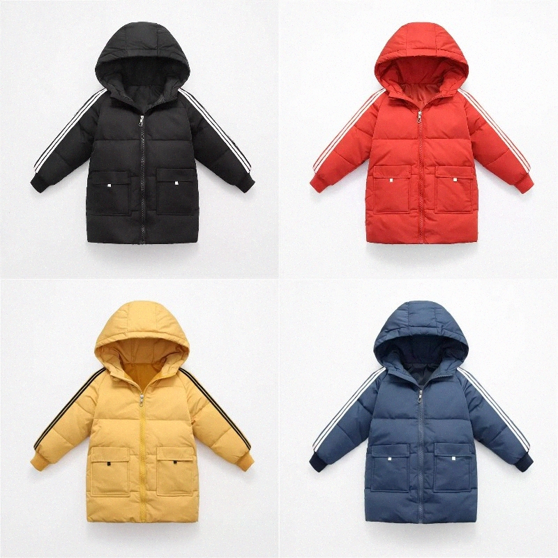 

Children's down jacket kids outwear kid coat baby clothes long warm thickening and velvet winter 49wu#, Yellow
