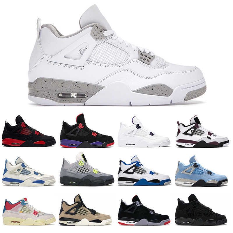 

Jumpman 4 4s Men Women Basketball Shoes White Oreo University Blue Pure Money Purple Metallic Sport Sneakers Mens Trainer Jordon Jordens, Fire red