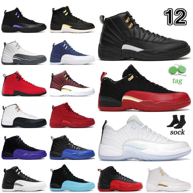 

High low cut men's jumpman 12 12s basketball shoes Reverse Flu Game Se Bowl Easter OV White Machigan Gym Red Winterzed Dark Grey Sneakers JO, P27 40-47 fiba