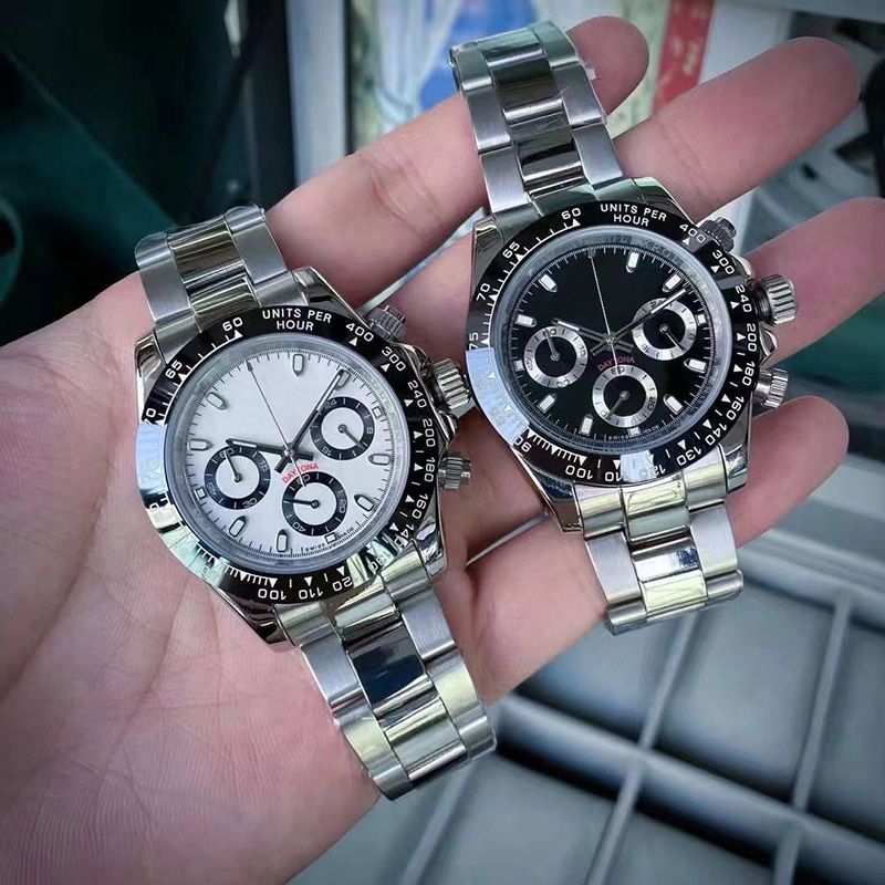 

With original box AAA Watch 40mm Sapphire sliver black dail No Chronograph Mechanical Automatic Desinger Mens Watchs
