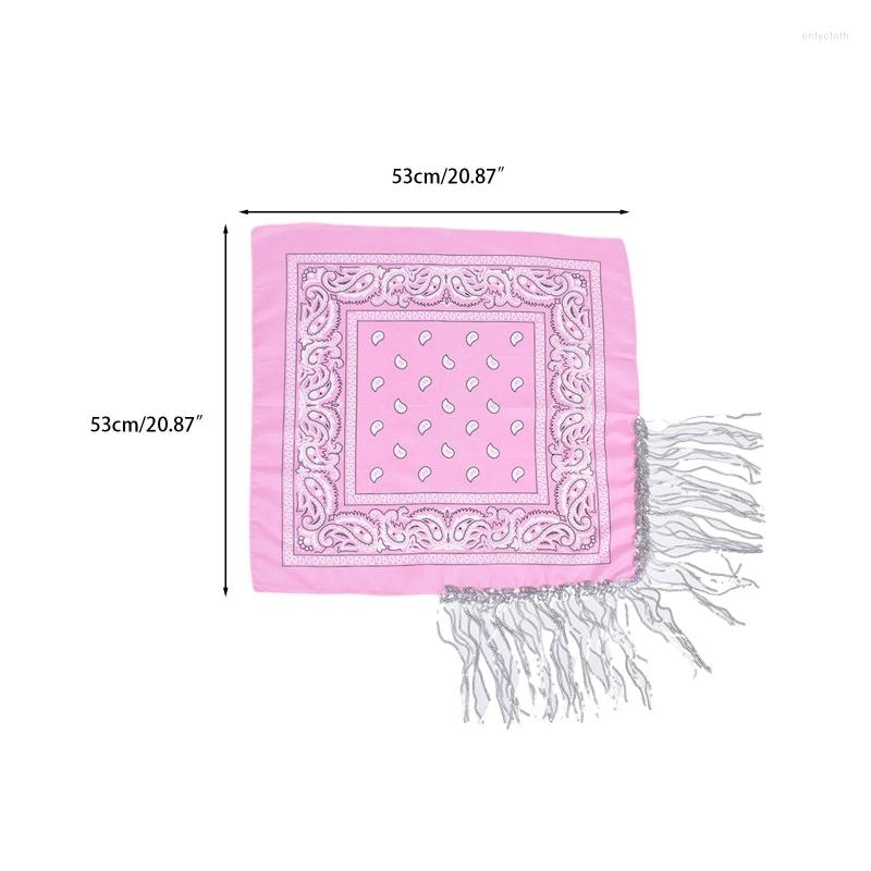 

Scarves Cowgirl Bandanas Sequin Neckerchief Women Bachelorette Fashion Fringe R7RF
