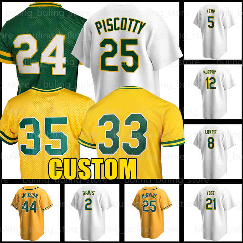 

44 Reggie Jackson Baseball Jersey 9 12 Sean Murphy Athletics 35 24 Rickey Henderson Jed Lowrie Jose Canseco Oakland Tony Kemp McGwire Vogt Stephen 25 Piscotty Jerseys, Men retro(ydj-no name)