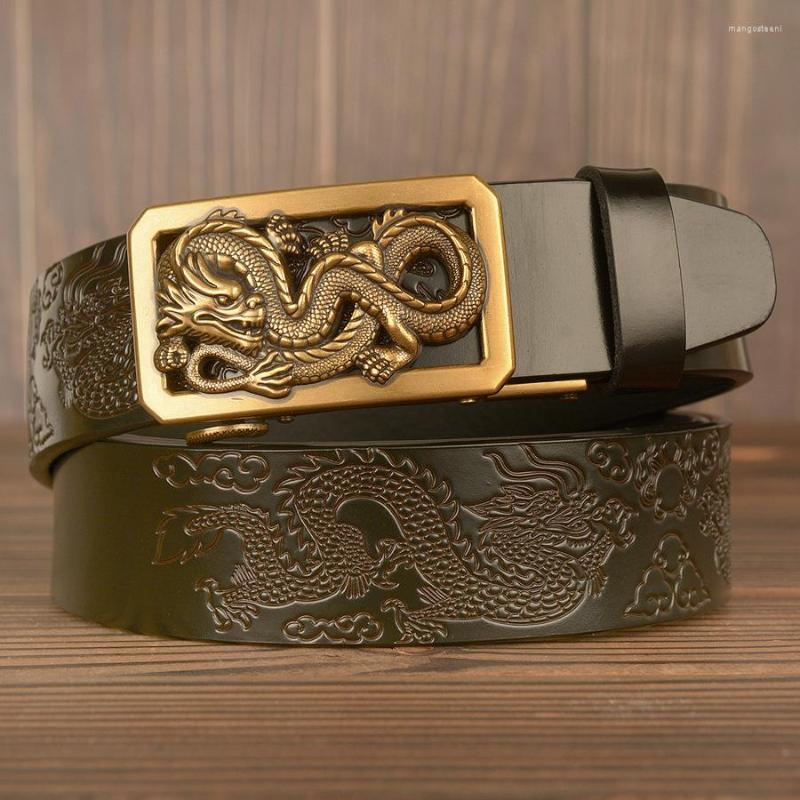 

Belts Vintage Men's Belt Genuine Leather High Quality Cowhide Handmade Chinese Pressed Designer, Black
