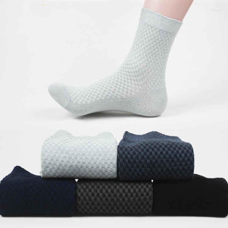 

Men's Socks 10 Pairs Men Bamboo Fiber Black Anti-Bacterial Breatheable Long Business Casual Dress Sock Plus Size 38-44