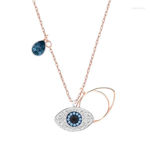 

Chains Devil's Eye Female Necklace Little Lover Guard Heart Collar Chain Pendant Valentine's Day Gift