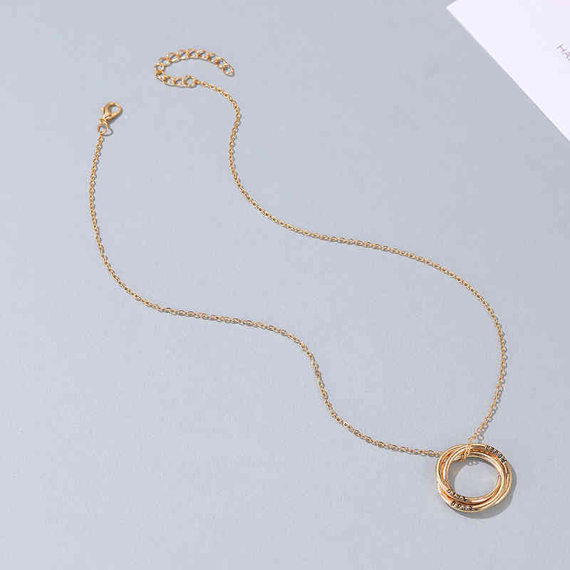 

W9FN designer Compare with the original CNew Necklace Creative Multi layer Circle Girl Power Collar Chain22nian