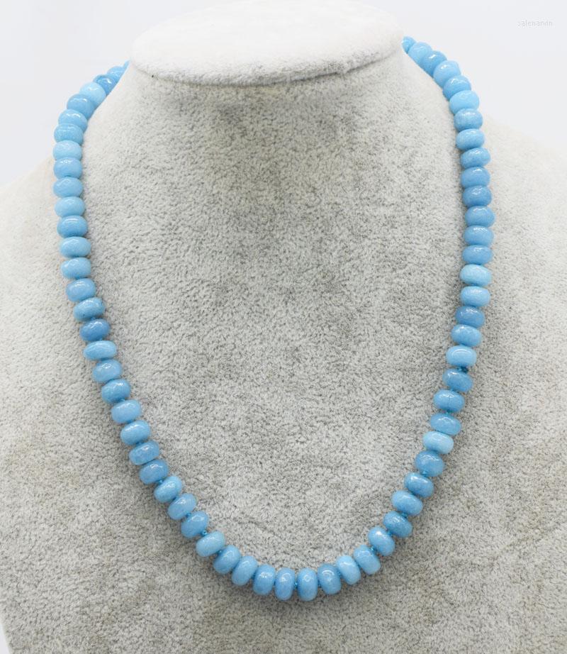 

Chains Blue Jade Faceted Roundel Necklace 8 4mm 17" Nature FPPJ Wholesale Xmas Gift