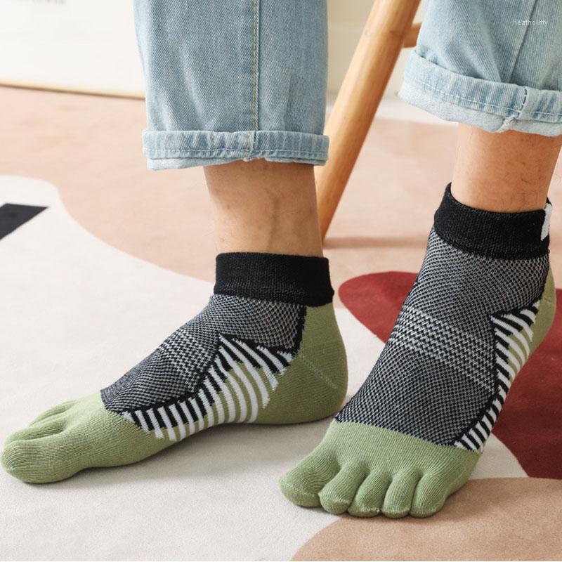 

Men's Socks 5 Pairs Athletic Sport Toe Man Boys Five Finger Cotton Mesh Breathable Fashion Harajuku Happy No Show With Toes Gift, 5 pairs orange