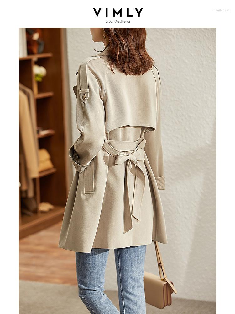 

Women' Trench Coats Windbreaker Coat Women' Middle Long Spring And Autumn 2022 Tooling Temperament Lace Up Waist Top, Beige gray