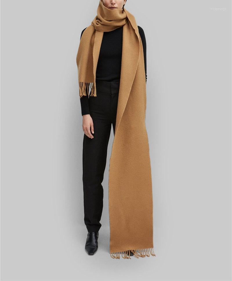 

Scarves Bova Wool Scarf Ivory Black Camel Grey Four Colors 300cm Extra Long Length Fringed Edges DETAIL Woman Fashion Scarfs