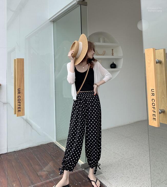 

Women's Pants Women's & Capris Dot Trousers For Ladies Women Casual Loose High Elastic Waist With Pockets Plus Size, 001