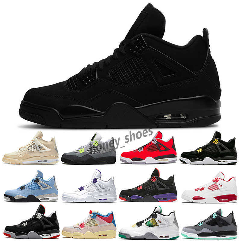 

Newest Men Women Jumpman 4 4s Basketball Shoes Top Cream Sail Black Cat White Cement Cactus Jack Mens Trainers Sport Designer Sneakers Size, Color 10