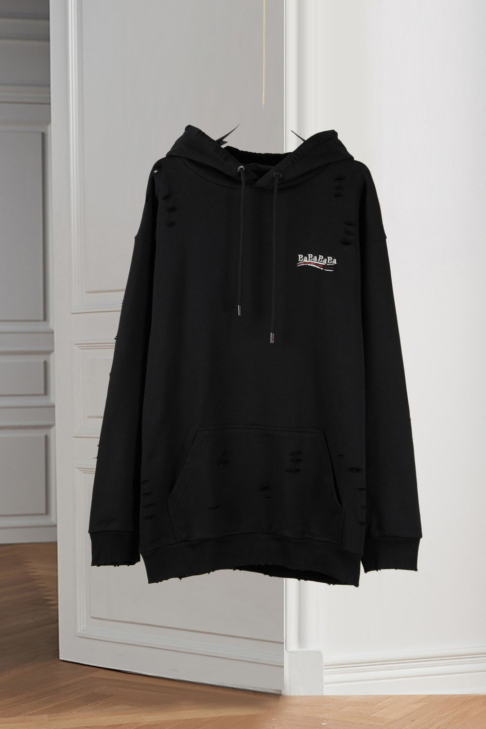 Sweat à capuche masculin Black Knit Shirt Sweater Designer Pol Fashion Fashion UpScale Pullover Lettre broderie Tech Fleep Men Sweat Hoodie Set à